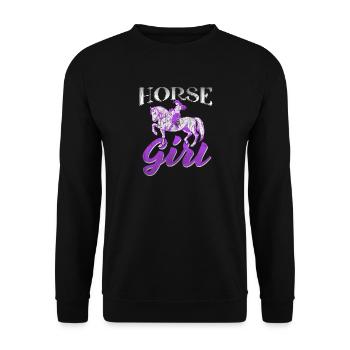 Cheval Cheval Fille Fille - Sweat-shirt Unisexe - noir - Devant - Alina (178cm) & Michal (187cm)