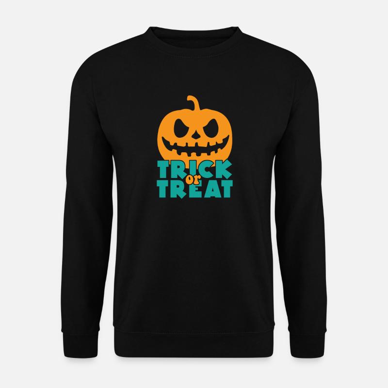 Trick or Treat Geschenk Halloween Spruch - Unisex Pullover - Schwarz