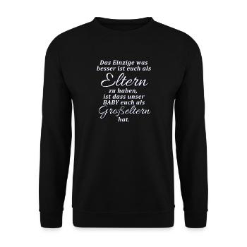 Pregnancy notice for parents - Unisex Sweatshirt - black - Front - Alina (178cm) & Michal (187cm)