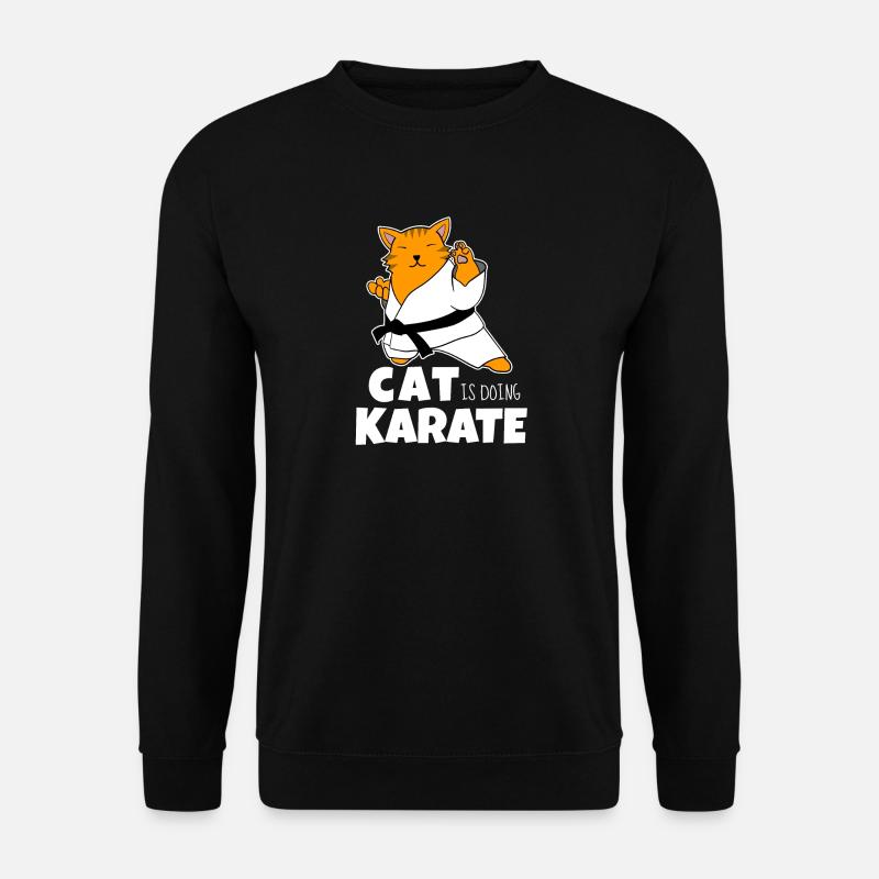 Katze macht Karate - Unisex Pullover - Schwarz