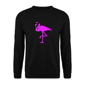 Thug Flamingo Sonnenbrille Farbenbunt Geschenke - Unisex Pullover - Schwarz - Vorne - Alina (178cm) & Michal (187cm)