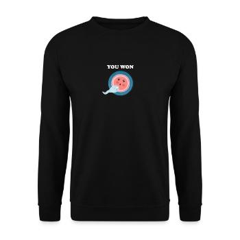 Funny Sperm- You Won - Unisex Sweatshirt - black - Front - Alina (178cm) & Michal (187cm)