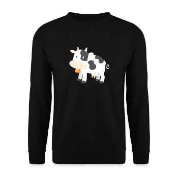 Kuh Kühe Bauer Landwirt Geschenk Cartoon Comic - Unisex Pullover - Schwarz - Vorne - Alina (178cm) & Michal (187cm)