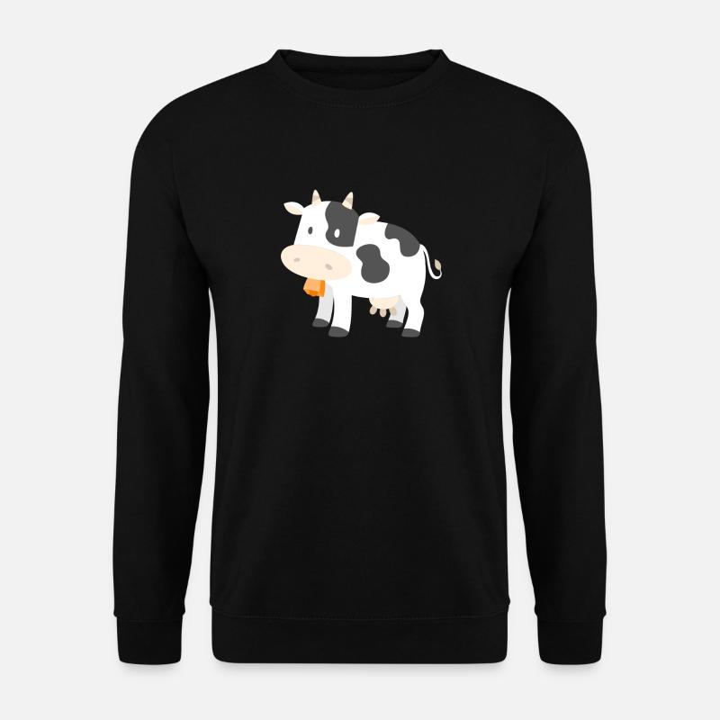 Kuh Kühe Bauer Landwirt Geschenk Cartoon Comic - Unisex Pullover - Schwarz