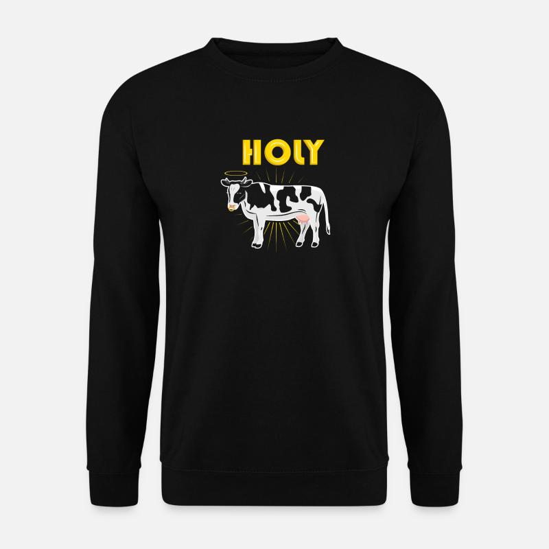 Heilige Kuh Kühe Bauer Landwirt Geschenk Cartoon - Unisex Pullover - Schwarz