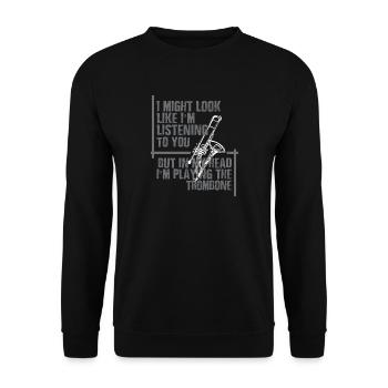 Trombone playing in my Head - Unisex Pullover - Schwarz - Vorne - Alina (178cm) & Michal (187cm)