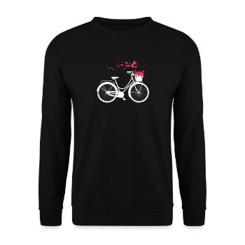 Gift Bicycle Cycling Heart Bicycle Touring Bike - Unisex Sweatshirt - black - Front - Alina (178cm) & Michal (187cm)