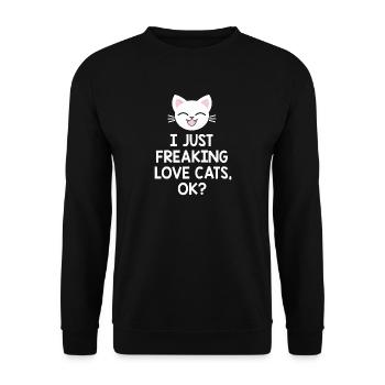 chat - Sweat-shirt Unisexe - noir - Devant - Alina (178cm) & Michal (187cm)