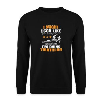 Triathlon - Unisex Sweatshirt - black - Front - Alina (178cm) & Michal (187cm)