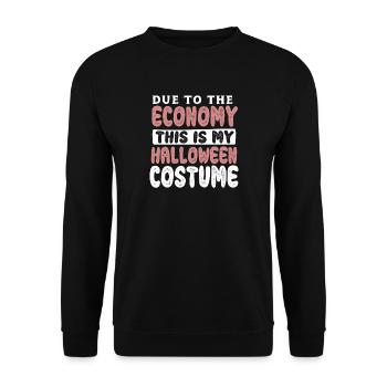 Due to the economy Funny Halloween gift - Unisex Sweatshirt - black - Front - Alina (178cm) & Michal (187cm)