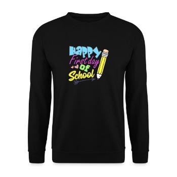 Retour à l'école Premier jour d'école - Sweat-shirt Unisexe - noir - Devant - Alina (178cm) & Michal (187cm)
