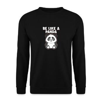 Be like a panda! Animal gift idea - Unisex Sweatshirt - black - Front - Alina (178cm) & Michal (187cm)