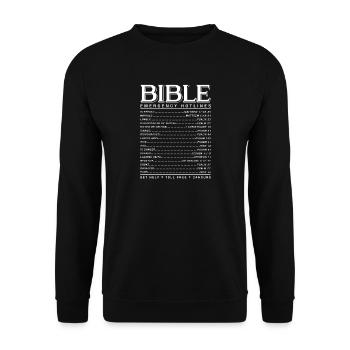 Bible foi dieu jésus chrst chemise cadeau - Sweat-shirt Unisexe - noir - Devant - Alina (178cm) & Michal (187cm)