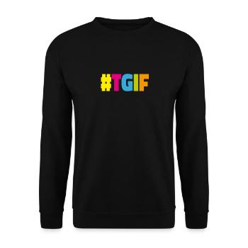 TGIF remercie Dieu de son week-end de fin de semaine Weekend - Sweat-shirt Unisexe - noir - Devant - Alina (178cm) & Michal (187cm)