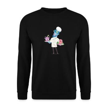 Chef Chef Cadeau Chef Cuisine Monstre Horreur - Sweat-shirt Unisexe - noir - Devant - Alina (178cm) & Michal (187cm)