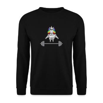 Einhorn Powerlifting Gym Fitness - Unisex Pullover - Schwarz - Vorne - Alina (178cm) & Michal (187cm)