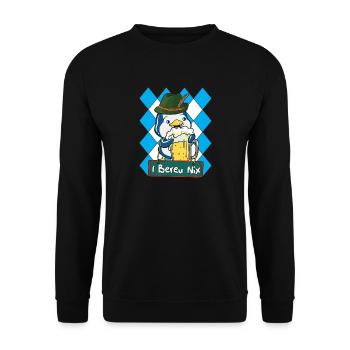 Wiesn Pinguin Zoo Tier Bier Geschenk - Unisex Pullover - Schwarz - Vorne - Alina (178cm) & Michal (187cm)