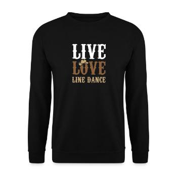 Live Love Line Dance Geschenk Idee - Unisex Pullover - Schwarz - Vorne - Alina (178cm) & Michal (187cm)