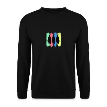 Pinguin Seevogel Südpol - Unisex Pullover - Schwarz - Vorne - Alina (178cm) & Michal (187cm)