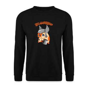 Hamsthor hamster Thor Nordic god sweet comic - Unisex Sweatshirt - black - Front - Alina (178cm) & Michal (187cm)