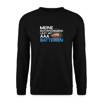 Insulin diabetes sugar sick syringe batteries - Unisex Sweatshirt - black - Front - Alina (178cm) & Michal (187cm)
