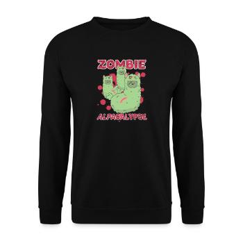 Zombie Alpacalypse Halloween scary Apocalypse - Unisex Sweatshirt - black - Front - Alina (178cm) & Michal (187cm)