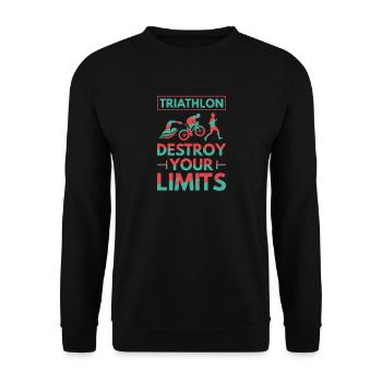 Triathlon - Destroy your Limits - Unisex Pullover - Schwarz - Vorne - Alina (178cm) & Michal (187cm)