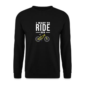 I want to ride my Bike - Unisex Pullover - Schwarz - Vorne - Alina (178cm) & Michal (187cm)