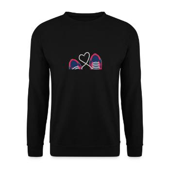 L'amour en cours d'exécution v2 - Sweat-shirt Unisexe - noir - Devant - Alina (178cm) & Michal (187cm)