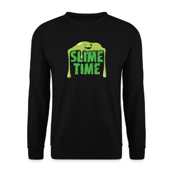 Slime Time Monster Alien - Unisex Sweatshirt - black - Front - Alina (178cm) & Michal (187cm)