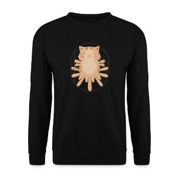 Cat anatomy science art - Unisex Sweatshirt - black - Front - Alina (178cm) & Michal (187cm)