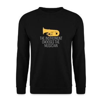 The Instrument Chooses The Musician T-Shirt, Tuba - Unisex Sweatshirt - black - Front - Alina (178cm) & Michal (187cm)