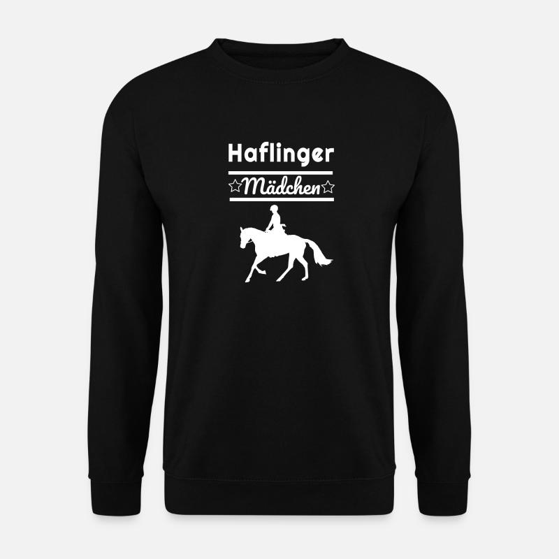 Haflinger Mädchen Reiterin Pferde - Unisex Pullover - Schwarz