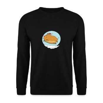 Niedliches Rentier Ren Rentiere Weihnachten Xmas - Unisex Pullover - Schwarz - Vorne - Alina (178cm) & Michal (187cm)