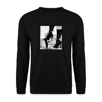 bdsm teddy highheels sadomaso mistress domina mr - Unisex Sweatshirt - black - Front - Alina (178cm) & Michal (187cm)