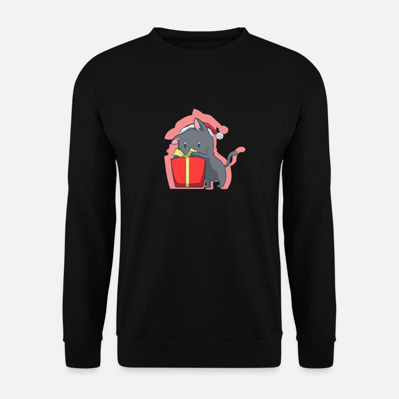 Katze Weihnachten - Unisex Pullover - Schwarz