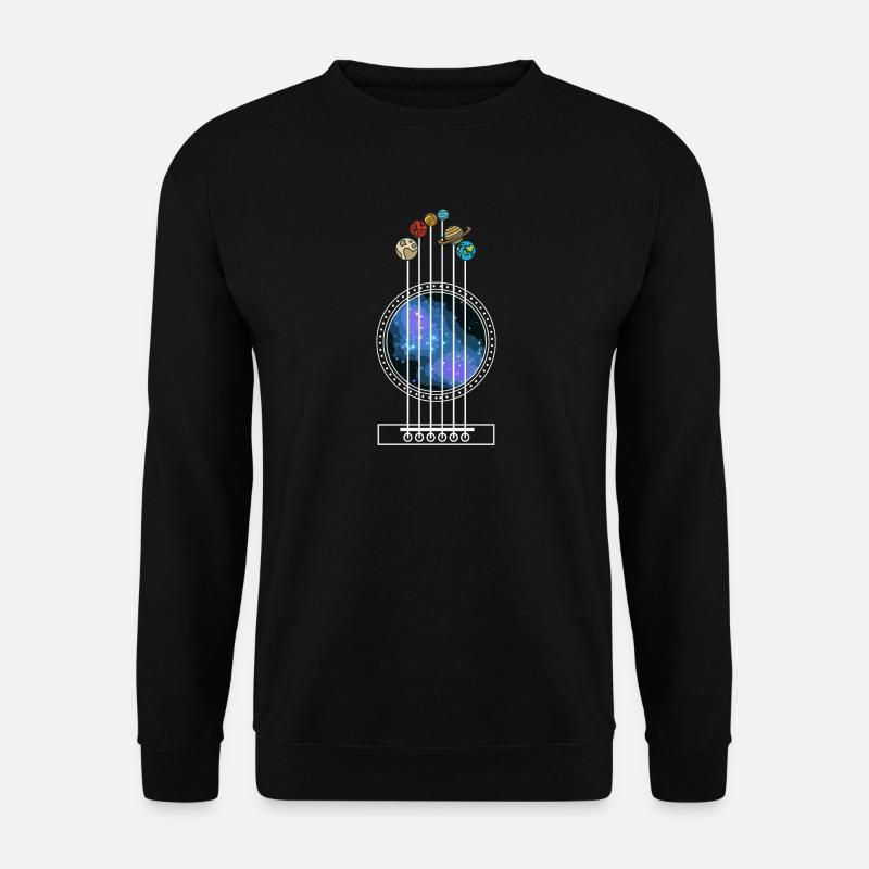 Gitarrist Gitarre Universum Planete Shirt Geschenk - Unisex Pullover - Schwarz
