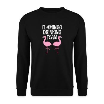 FLAMINGO DRINKING TEAM Party Alkohol Sekt Wein - Unisex Pullover - Schwarz - Vorne - Alina (178cm) & Michal (187cm)