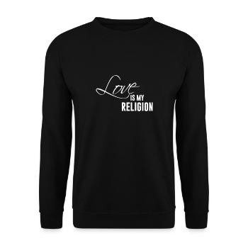 l'amour est ma religion chemise hommes femmes cadeau - Sweat-shirt Unisexe - noir - Devant - Alina (178cm) & Michal (187cm)