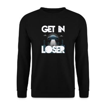 Alien UFO Shirt For Extraterrestrial Life - Unisex Sweatshirt - black - Front - Alina (178cm) & Michal (187cm)