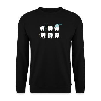 Dentiste - Dentiste T-Shirt - Dentiste - Dents - Sweat-shirt Unisexe - noir - Devant - Alina (178cm) & Michal (187cm)