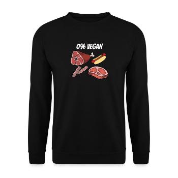 Anti Vegan 0% Vegan Carnivore Meat Filet - Unisex Sweatshirt - black - Front - Alina (178cm) & Michal (187cm)
