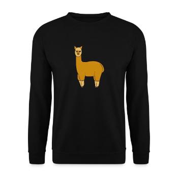 lama - Unisex Sweatshirt - black - Front - Alina (178cm) & Michal (187cm)