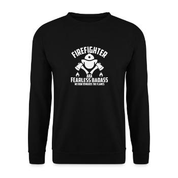 fire Department - Unisex Sweatshirt - black - Front - Alina (178cm) & Michal (187cm)