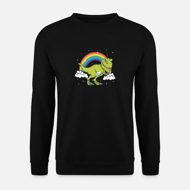T-Rex Tyrannosaurus Rex Dinosaurier Regenbogen - Unisex Pullover - Schwarz