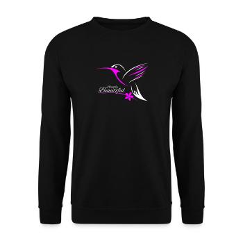 humming-bird - Unisex Sweatshirt - black - Front - Alina (178cm) & Michal (187cm)