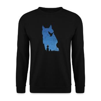 Gift owl owl owl night cemetery full moon - Unisex Sweatshirt - black - Front - Alina (178cm) & Michal (187cm)