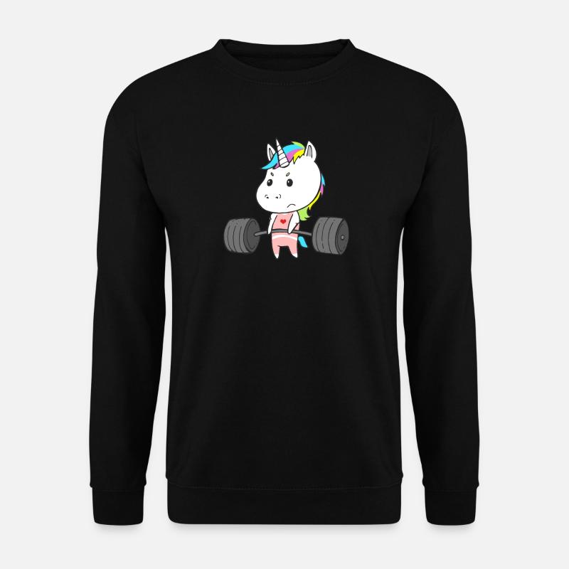 Einhorn Training Workout Krafttraining für Frauen - Unisex Pullover - Schwarz