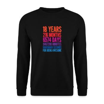 18 years old gift - Unisex Sweatshirt - black - Front - Alina (178cm) & Michal (187cm)