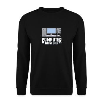 Computer Flüsterer Informatiker Student - Unisex Pullover - Schwarz - Vorne - Alina (178cm) & Michal (187cm)